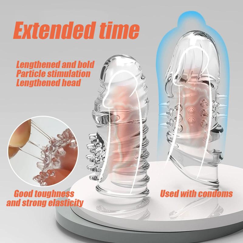 Многоразовый удлинитель пениса, кольца для члена, задержка эякуляции, презервативы для пениса, рукав для члена, насадка на головку, увеличение, секс-игрушки для мужчин