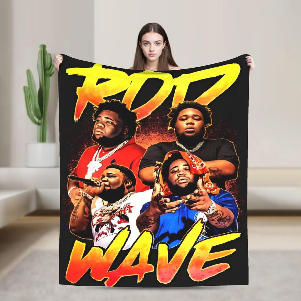 Rapper rod wave Blanket Decorative Flannel Bedding Throws For Couch Bed Super Warm Custom Quality Bedspread Gift