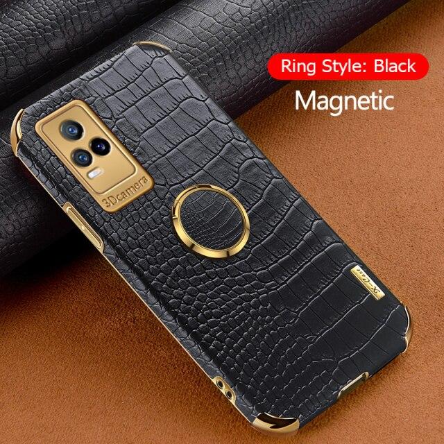 Силиконовый чехол-подставка с 6D покрытием для VIVO Y21 Y33S Y31 Y51 2020 Y73 4G Y72 Y52S Y31S Y73S 5G Y70 Y12S Y70S Y50 Y19, чехол для телефона с текстурой крокодиловой кожи