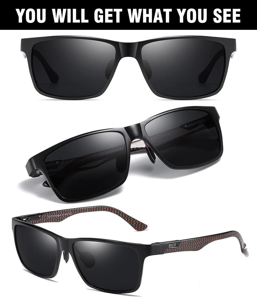 Солнцезащитные очки для поляризованных солнцезащитных очков для высококачественного углеродного волокна Wellington солнцезащитные очки для УФ-защиты стильные 8206 [DUCO] мужские для вождения, рыбалки, материал,