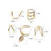 Women Fake Cartilage Clip On Gold Leaf Clip Earrings Non-Piercing Cartilage Earrings Ear Cuffs