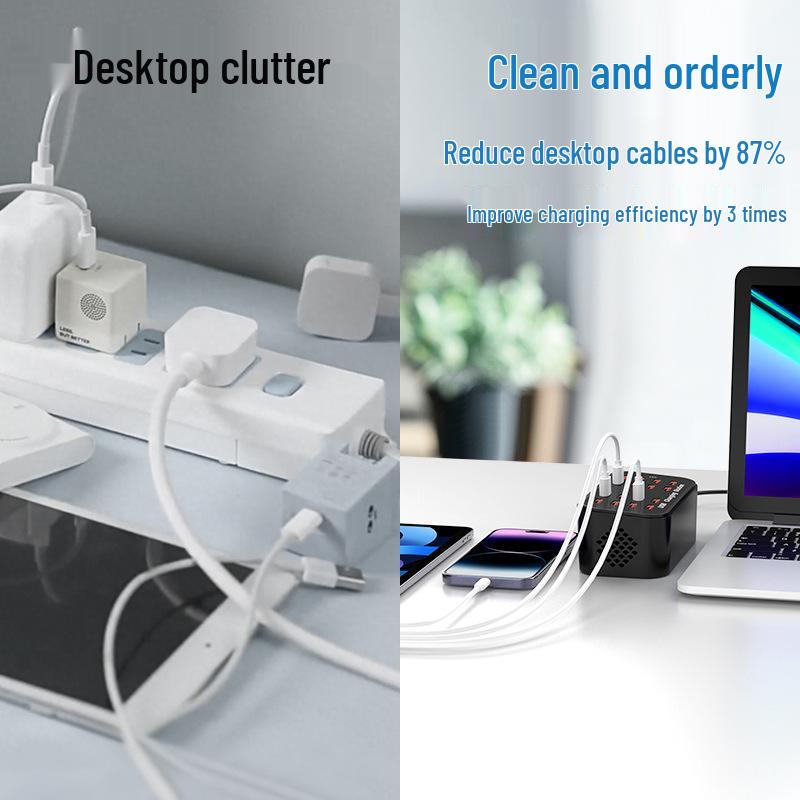 Germany 2026 YF16 100W USB Multi-Port Desktop Charger: Fast Charging Station for Mobile Devices