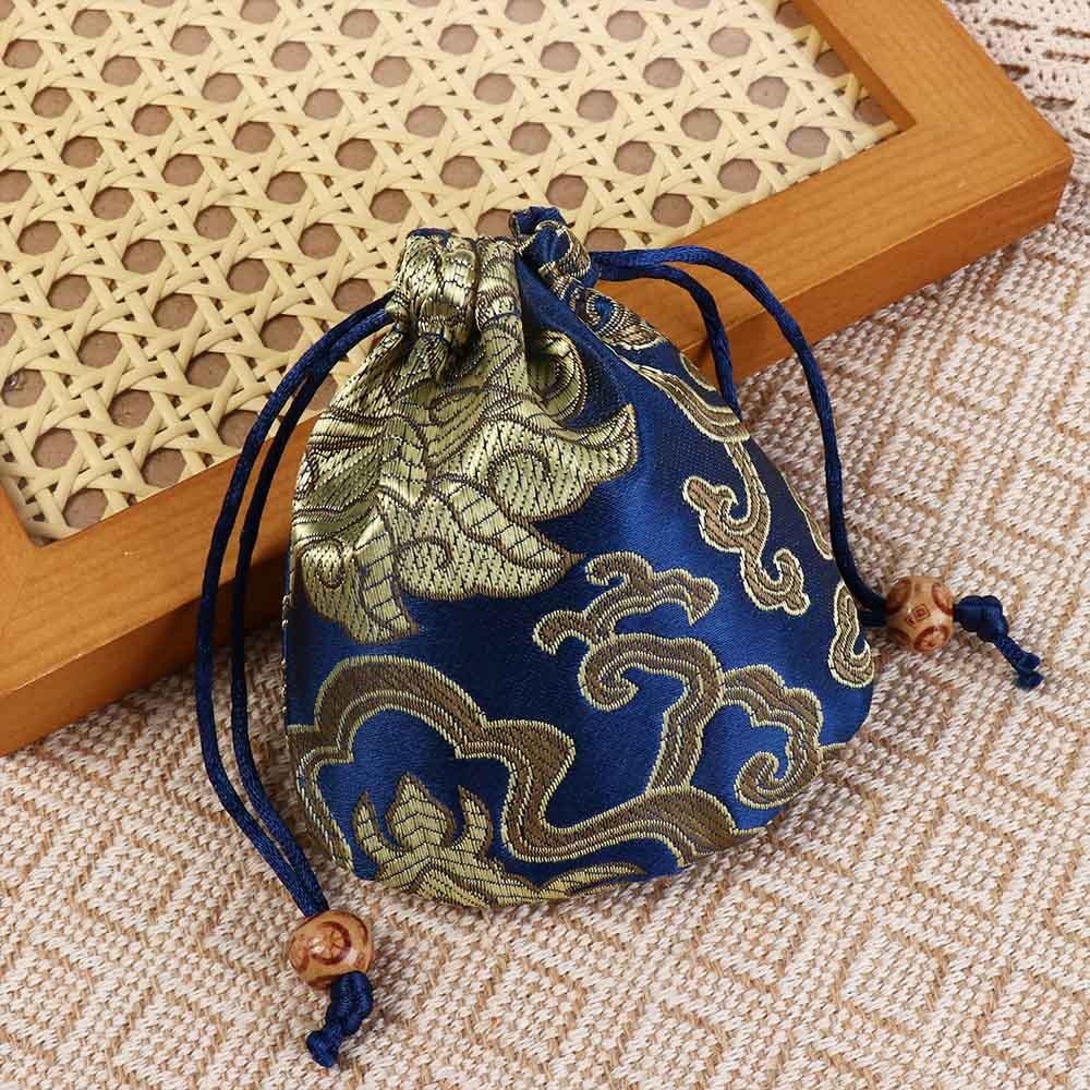 Chinese Style Embroidery Flower Drawstring Bag Jewelry Packing Bag Festive Sugar Bag Daily