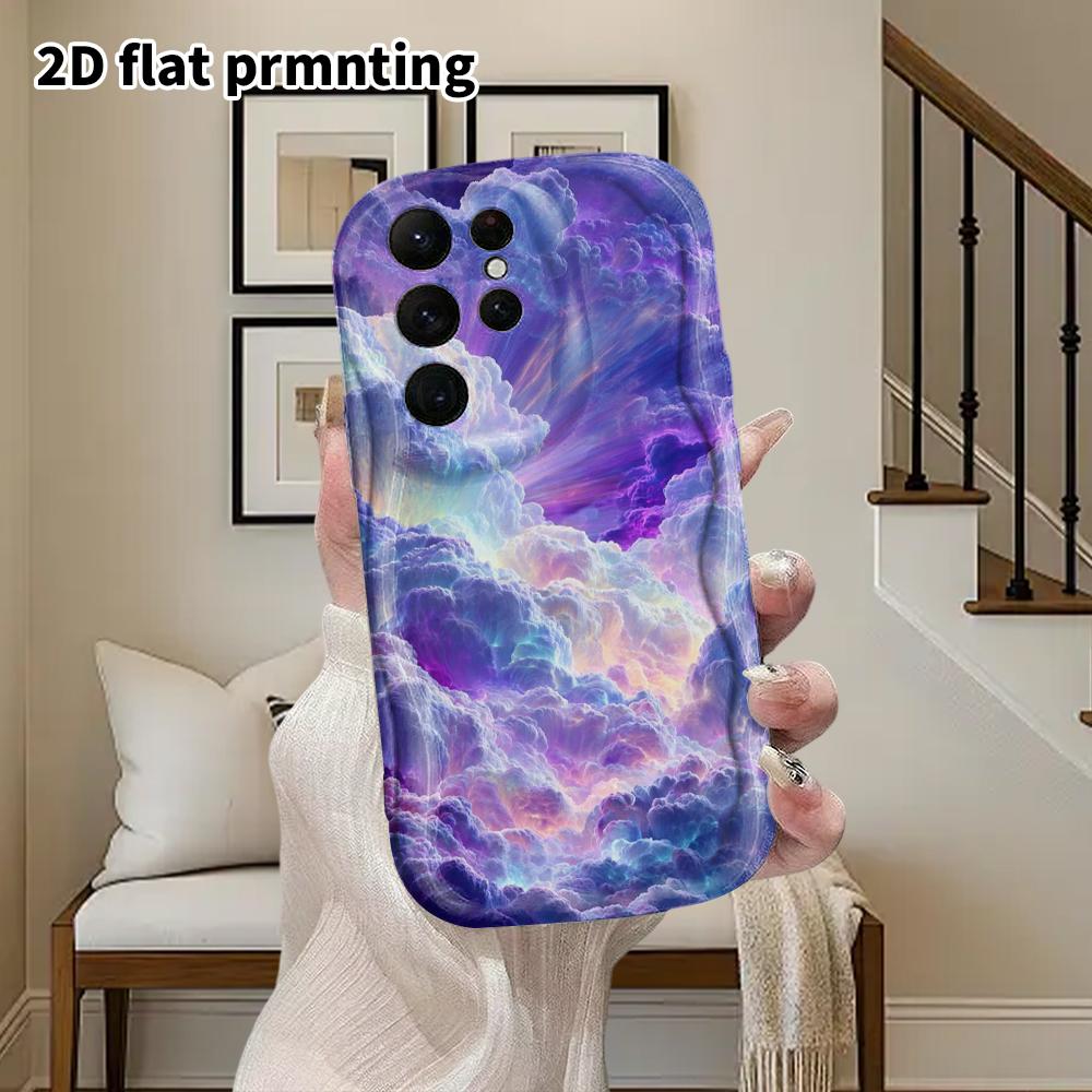 Phone Case: 2D Flat Samsung Galaxy A34 A35 M05 M06 S20 S22 S21 FE Plus 5G Protective Case, Couple Style, Aurora Cloud Pattern, Christmas and Halloween