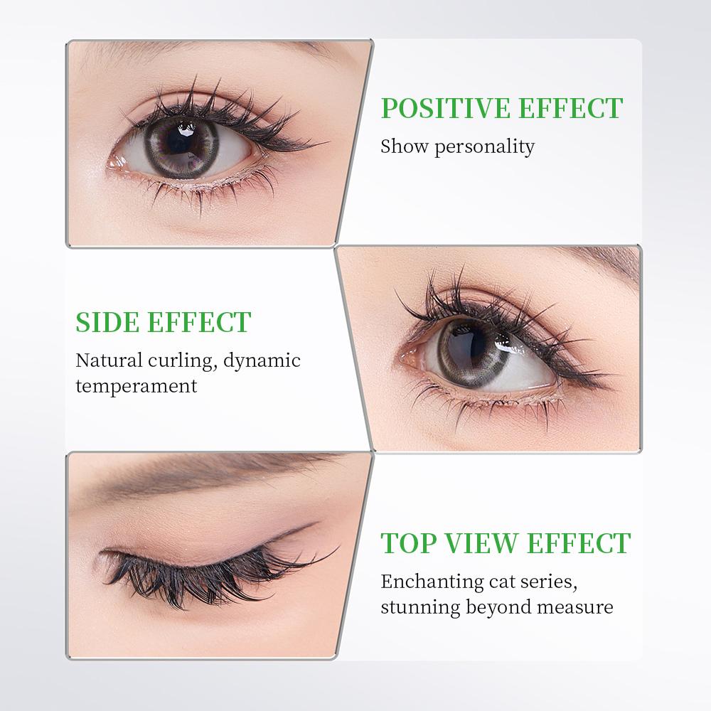 BQI Ресницы Cat Style без клея, натуральные самоклеящиеся ресницы, многоразовые ресницы 10-15 мм, сегментированные ресницы большой емкости
