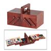 Foldable Sewing Box Needles Thread Scissors Sew Basket Jewelry Boxes Red