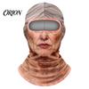 Winter Sports Face Covering Realistic Print Ski Mask for Winter, Old Man Balaclava Snowboarding Fleece Mask, Windproof Full Cover Neck Gaiter Outdoor