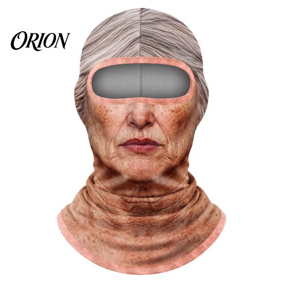 Winter Sports Face Covering Realistic Print Ski Mask for Winter, Old Man Balaclava Snowboarding Fleece Mask, Windproof Full Cover Neck Gaiter Outdoor