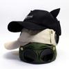 Casual Men and Women Cute Cat Ear Hat Fashion Cotton Pilot Hat with Sunglasses Hat Sport Hat Glasses Cap
