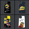 Чехол для телефона с изображением гонщика А-Айртона Сенны для iPhone 16,15,14,13,12,11,Mini,Pro,MAX Серый Серебристый Матовый Ударопрочный Задняя Крышка