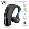 V9 Wireless Bluetooth 5.2 Earphone Handsfree Business Single Earbud With Mic Ear Hook Ultra-Long Standby Headset For iPhone Samsung Huawei