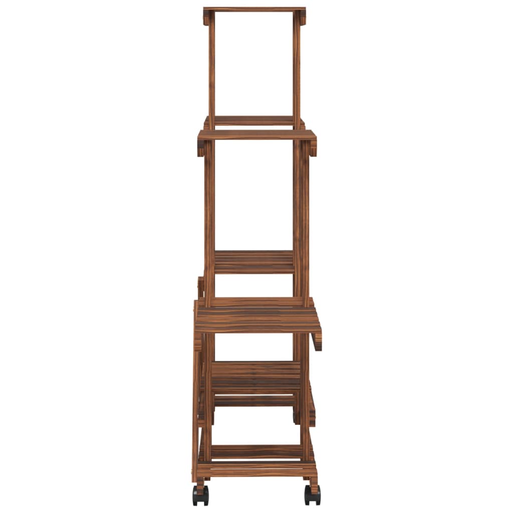 vidaXL Blumenständer mit Rollen 95x25x101 cm Massivholz Tanne