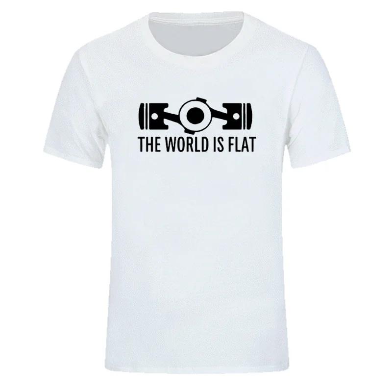 Summer The World Is Flat Engine T Shirt Short Sleeve Custom T-shirts Style O-neck Cotton T Shirts EU Size