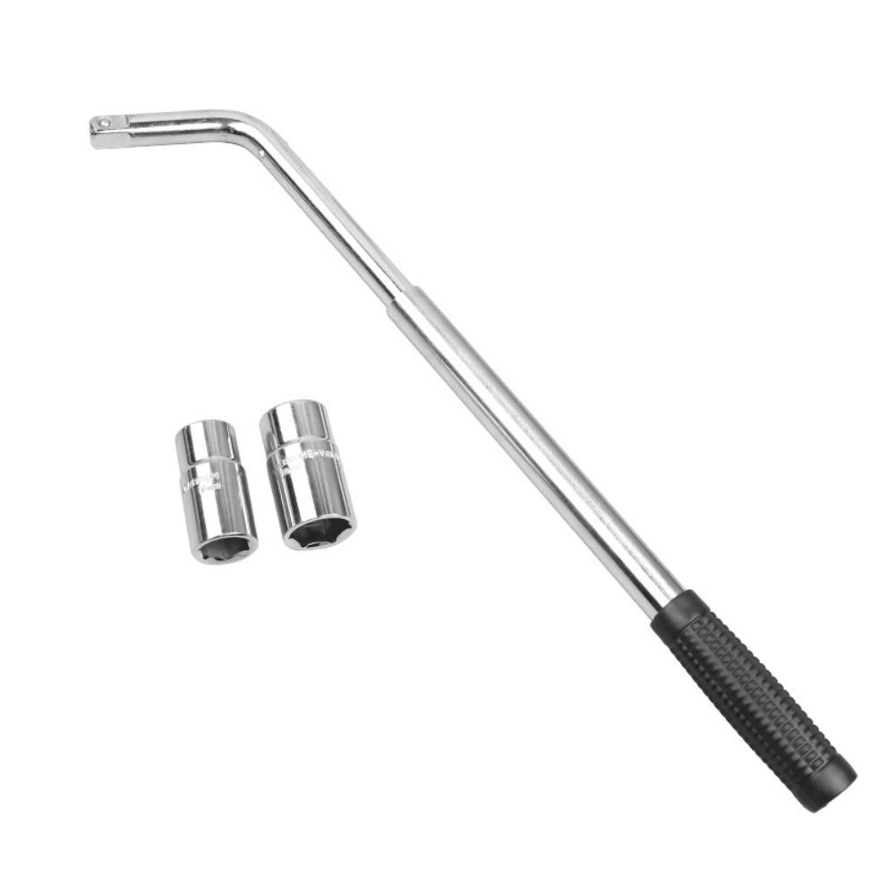 L Shaped Telescoping Lug Wrench Set With Double Ended Sockets Nut Car Tire Wrench Hand Tool