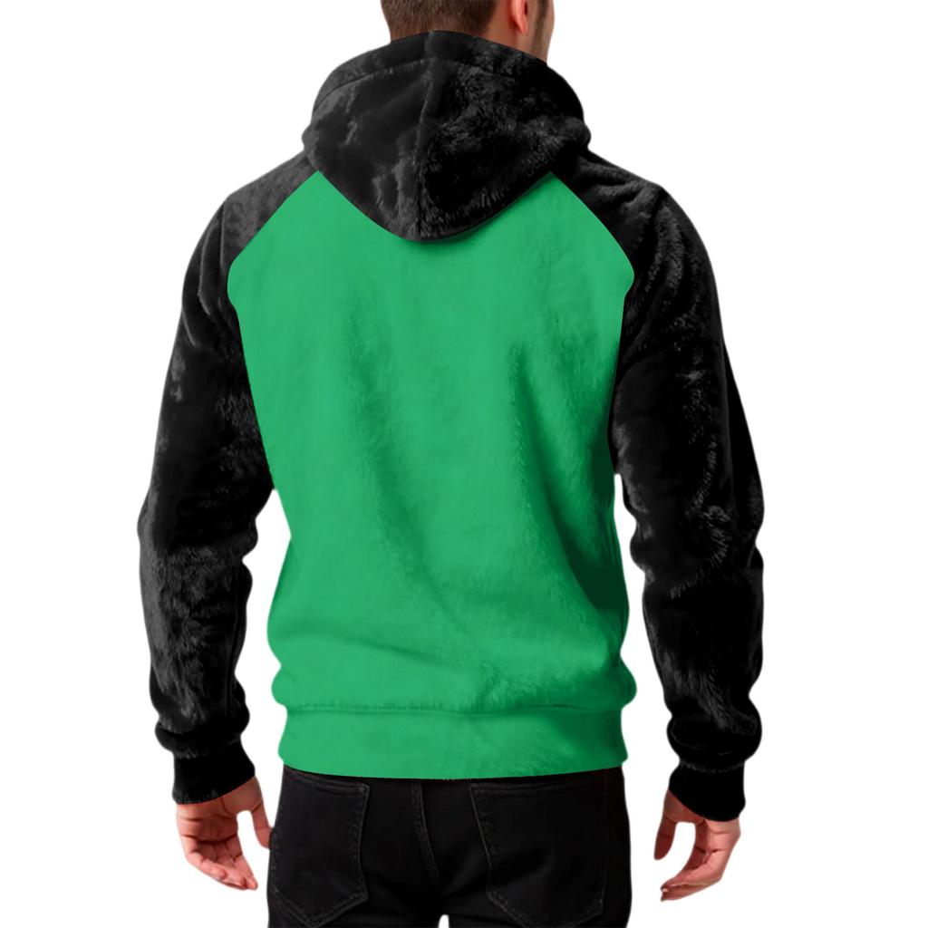 Мужская Мода Досуг Капюшон Капюшон Плюшевый Длинный Рукав Толстовка