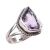 Natural Pink Amethyst Gemstone 925 Solid Sterling Silver Jewelry Ring S.9 L1p81