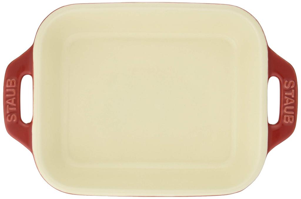 Staub Dish Cherry 14 X Ceramic Gratin Dish Oven Microwave Safe Japanese Dish "Rectangular 11cm" [Authorized Product] 40508-582
