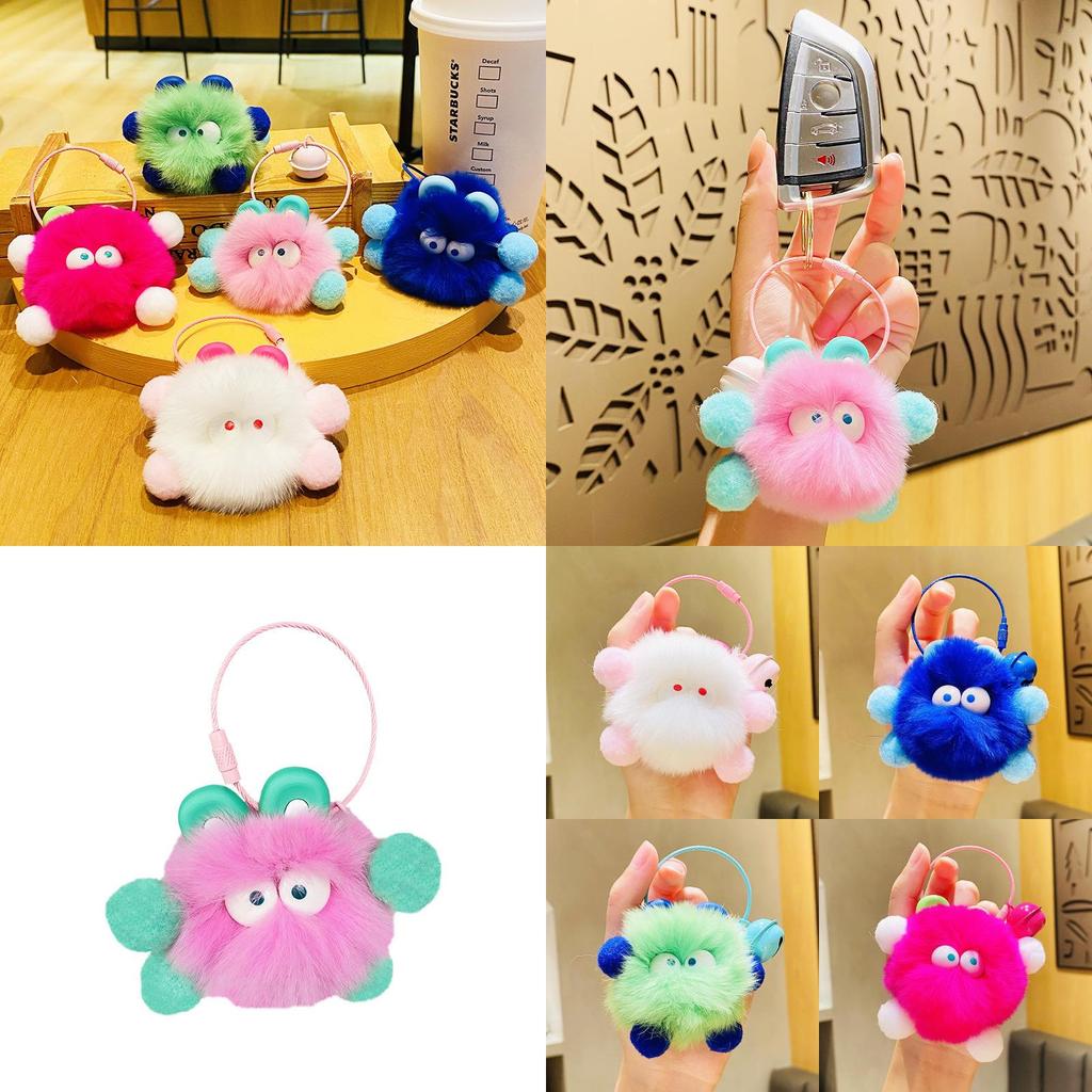 Adorable Fluffy Bunny Keychain Charming Plush Bag Accessory For Couples And Friends
