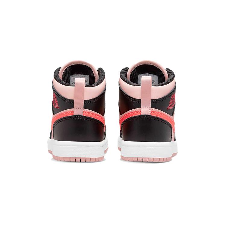 Air Jordan 1 Mid PreSchool 'Black Pink Crimson' (Unisex) Atmosphere / Infrared 23 / Black Kids' Basketball Shoes 640734 604