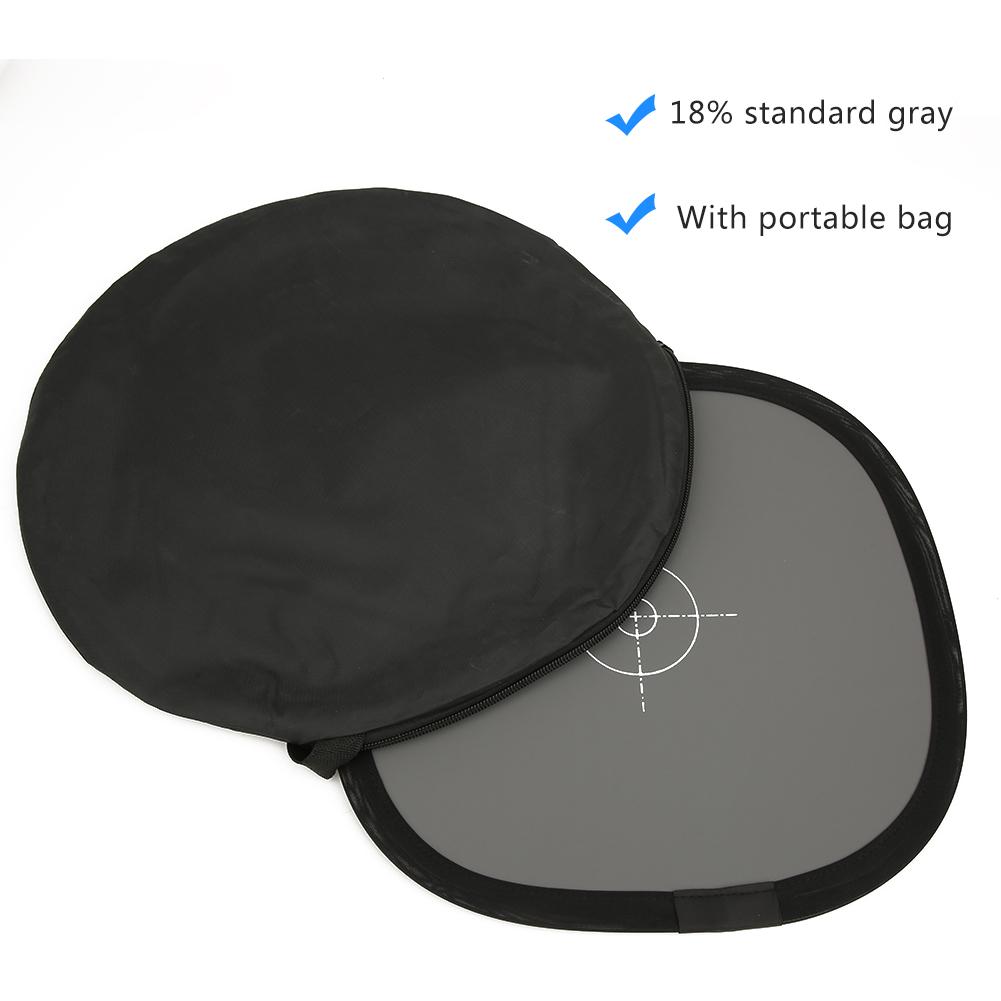 30cm Portable 18percent Gray White Balancing Card Double Sides Focusing Board Reflector Plate for Digital SLR Camera