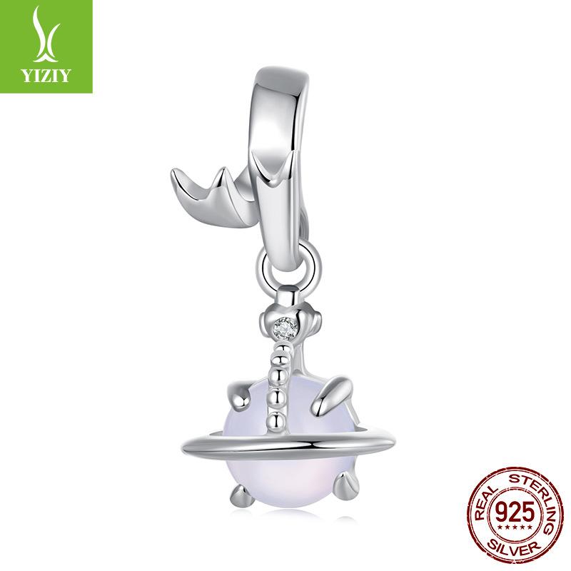 925 Silver Beads Children'S Fun Creative Blue Planet Interstellar Tour Series Diy Beaded Bracelet Accessories