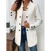 Women's Autumn and Winter Three Piece Double Button Suit Jacket with Elegant Temperament and Standing Collar Mid Length Top