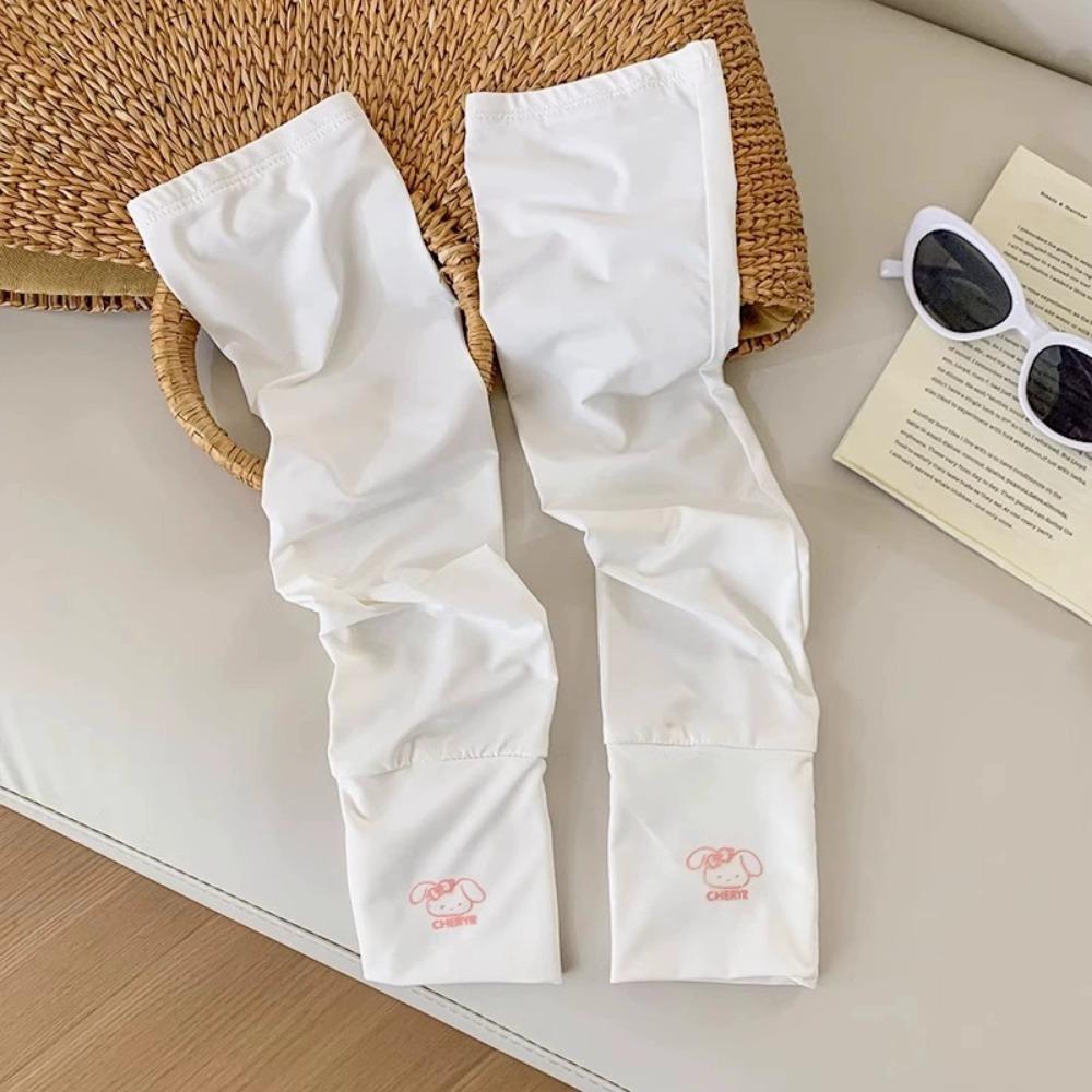 Cartoon Animals Sunscreen Arm Covers Elastic Cycling Gloves Long Ice Silk Sleeves Driving