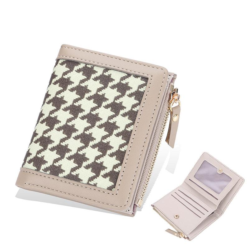 Baellerry Women Fashion Short Wallets Classic Design Bifold Wallet Zipper Hasp Card Holder Coin Purse