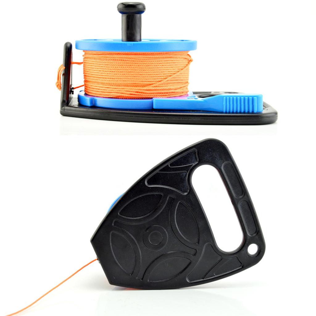 Scuba Diving Reel with Thumb Stopper and 150ft High Visibility Line Scuba Ratchet Dive Reel Finger Spool Easy To Use