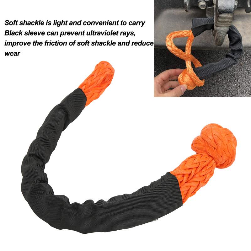 Rope Shackle 11mm Dia Soft Shackle 21 Tons Breaking Strength Wear Resistant Portable for Truck for Boat for ATV