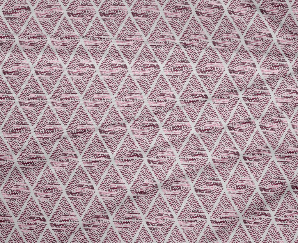 oneOone Viscose Jersey Bright Crimson Red Fabric Shapes Geometric Fabric for Sewing Printed Craft Fabric by The Meter 60 Inch