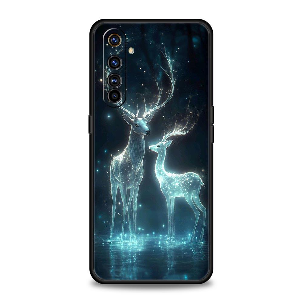 Cartoon Animal Deer Case For Realme C67 C63 C55 C53 C35 C25 C21 GT 2 3 5 6 10 11 12 13 Pro Plus 5G Soft TPU Phone Cover Fundas