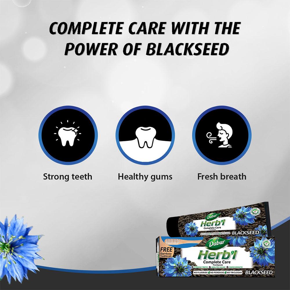 Зубная паста Complete Care 150 г + БЕСПЛАТНАЯ зубная щетка Dabur Herb'l Blackseed