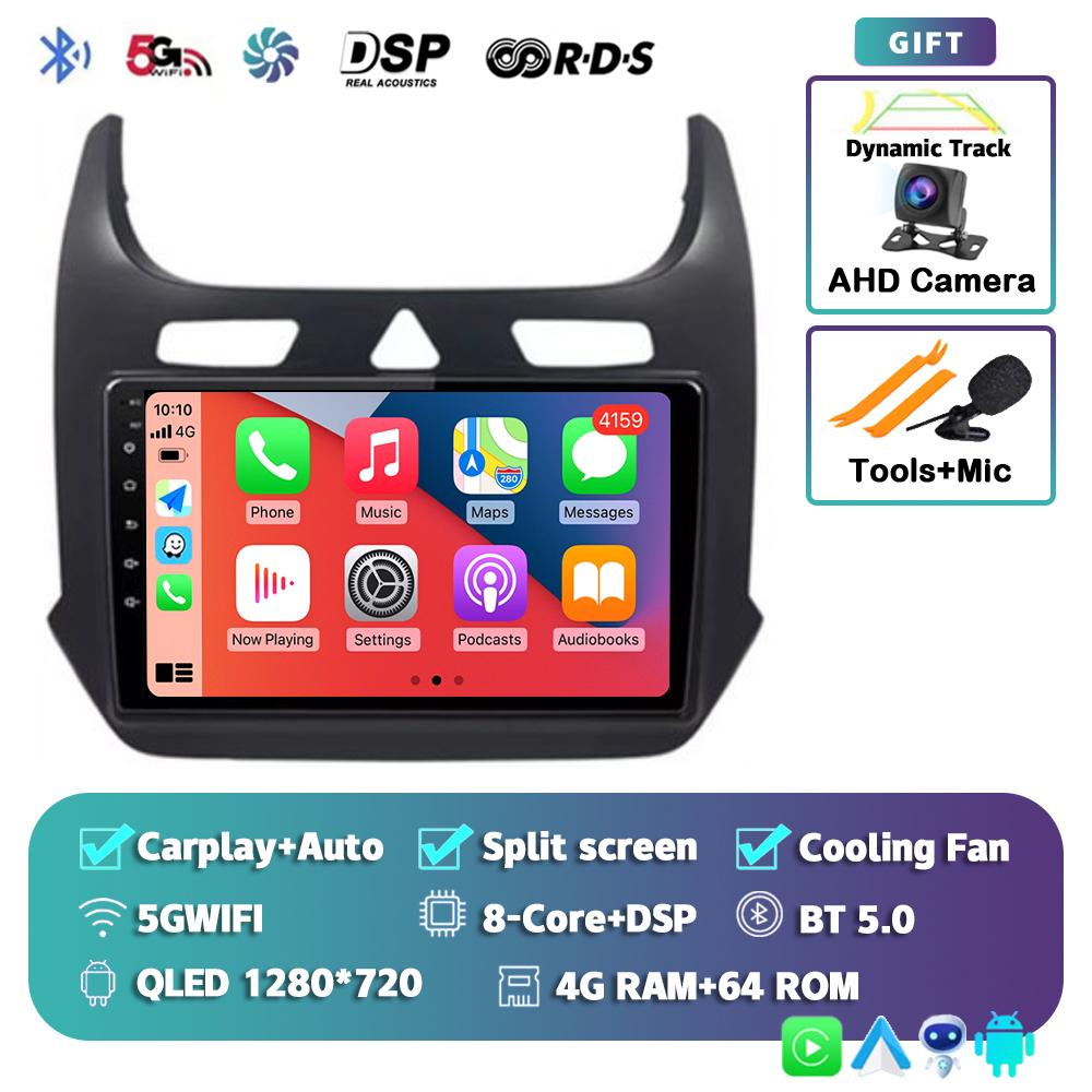 Android 14 Автомагнитола с CarPlay для Chevrolet Cobalt 2 2011-2018 Мультимедийный видеоплеер WIFI+4G GPS 2Din DVD Головное устройство Стерео QLED