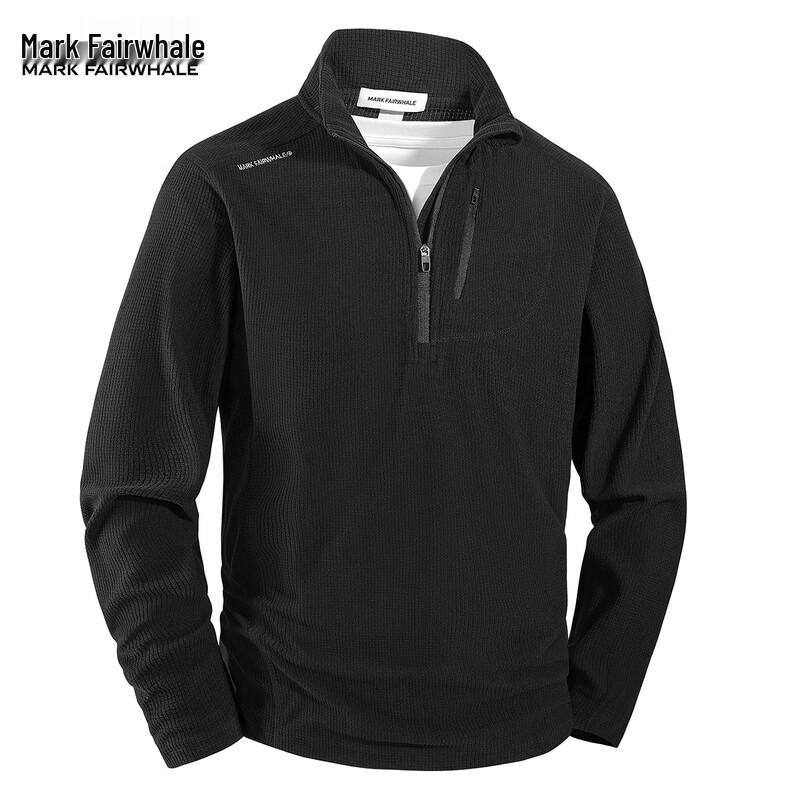 MARK FAIRWHALE Men's Long Sleeve Half-Placket Pullover Top
