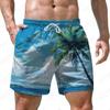 Sea Wave Pattern 3D Print Men's Shorts Quick Dry Swim Shorts Casual Beach Pants Oversized Sports Shorts Trend Men Clothing
