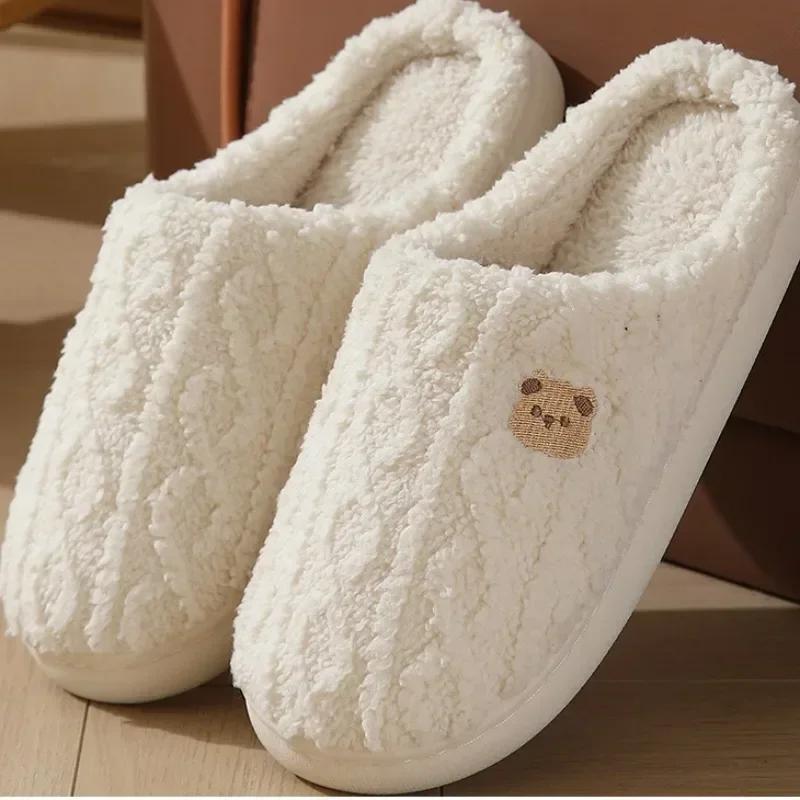 Хлопковые тапочки мужские зимние плюшевые тапочки домашние нескользящие удобные мягкие тапочки на толстой подошве из хлопка