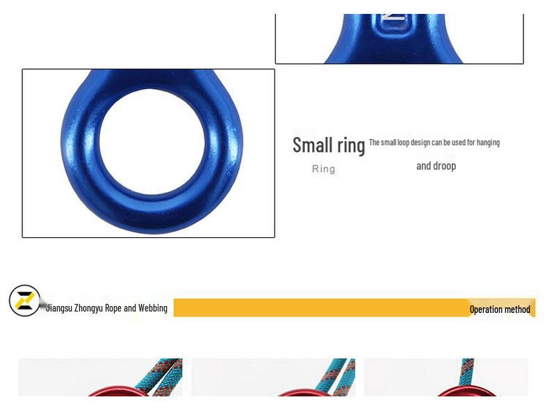 Aluminum Alloy 35KN Figure-Eight Descender for High-Altitude Rock Climbing and Abseiling