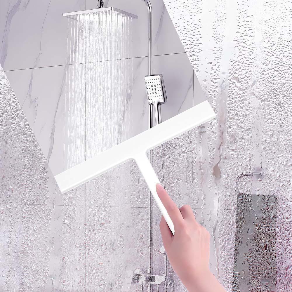 Bathroom Shower Squeegee Household Glass Wiper Window Mirror Silicone Scraper Shower Doors Hanging Squeegee Holder Cleaning Tool