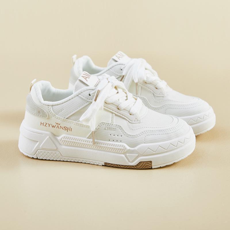 «Женские белые кроссовки на платформе, весна 2025 г. — корейский стиль»