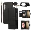 Кожаный чехол-книжка с зеркалом и держателем для карт для Samsung Z Fold 6/7, Crossbody