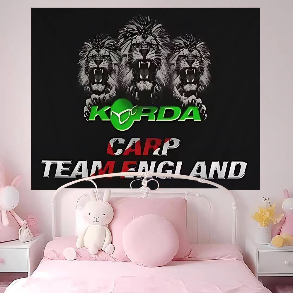 KKorda Fishing Logo Printed Large Wall Tapestry Cheap Hippie Wall Hanging Bohemian Wall Tapestries Mandala Home Decor