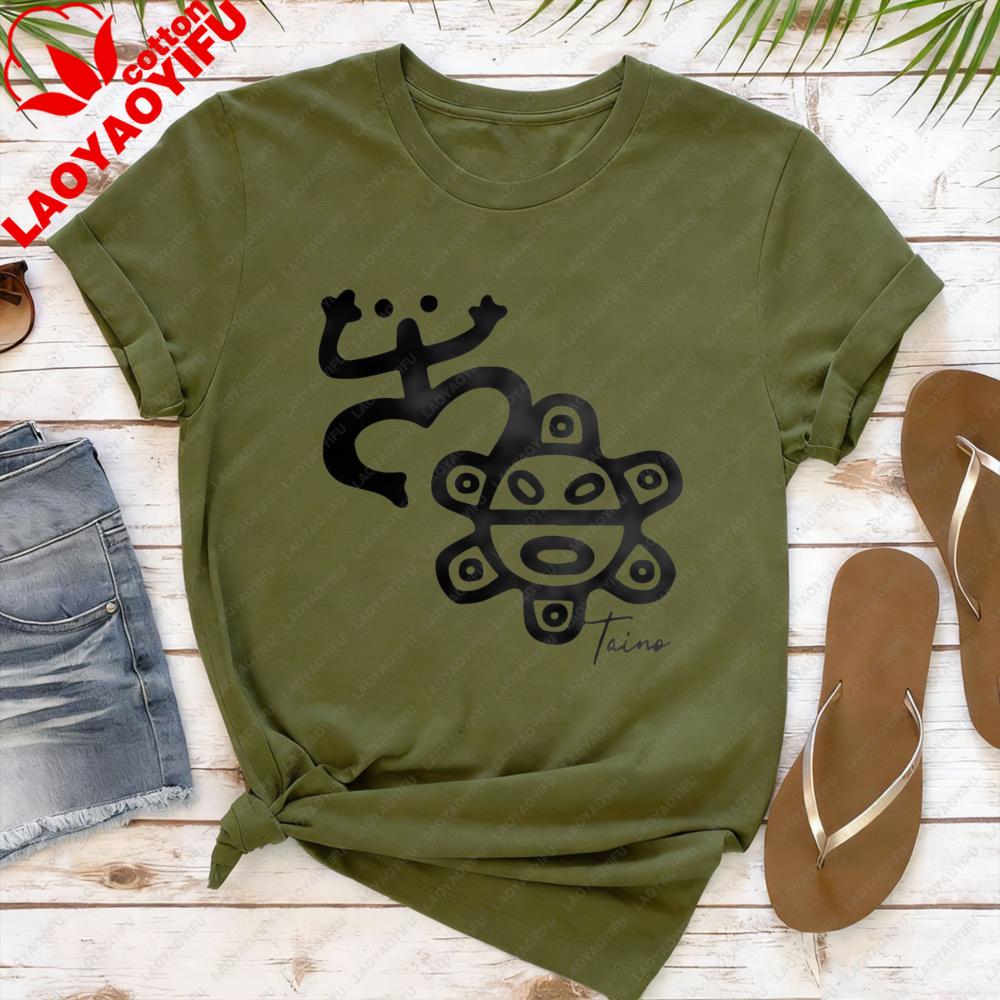 Puerto Rico Taino TShirt Coqui Frog Shirts Taino Symbol Shirt Puerto Ricans Gift Clothing Unisex Casual Fashion Cotton Tee Tops