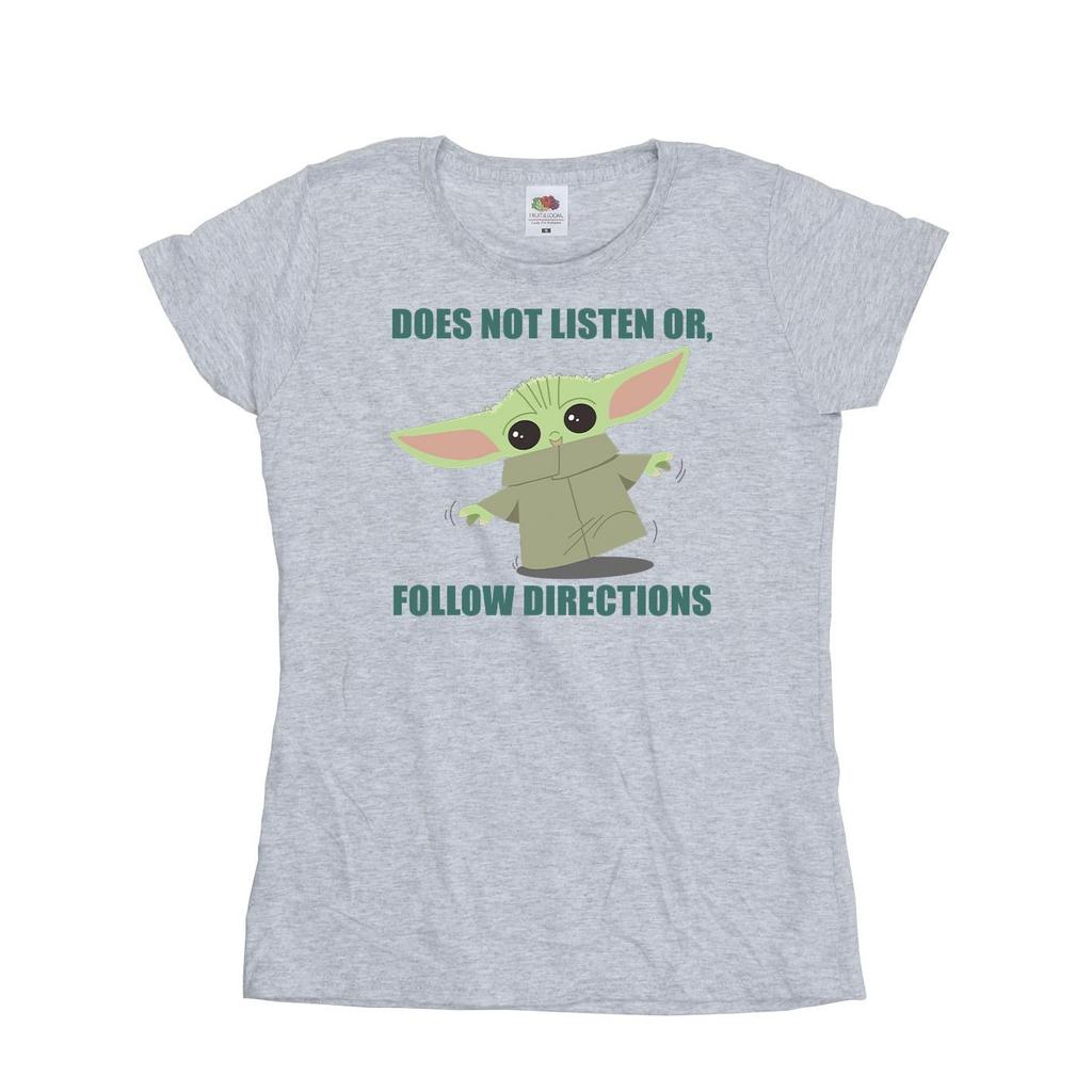 Star Wars Womens/Ladies The Mandalorian Grogu Does Not Listen Cotton T-Shirt