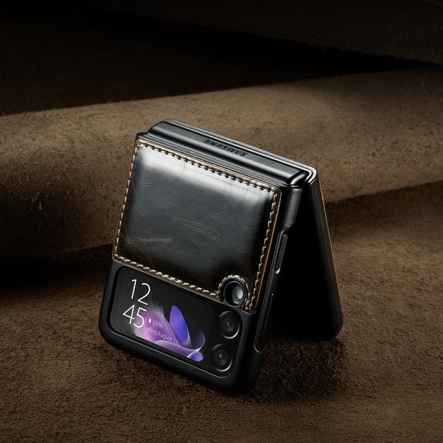 Кожаный чехол с защитой от отпечатков пальцев для Samsung Galaxy Z Flip 3 Flip4 Flip 4 5g Flip3 модный защитный чехол для мобильного телефона