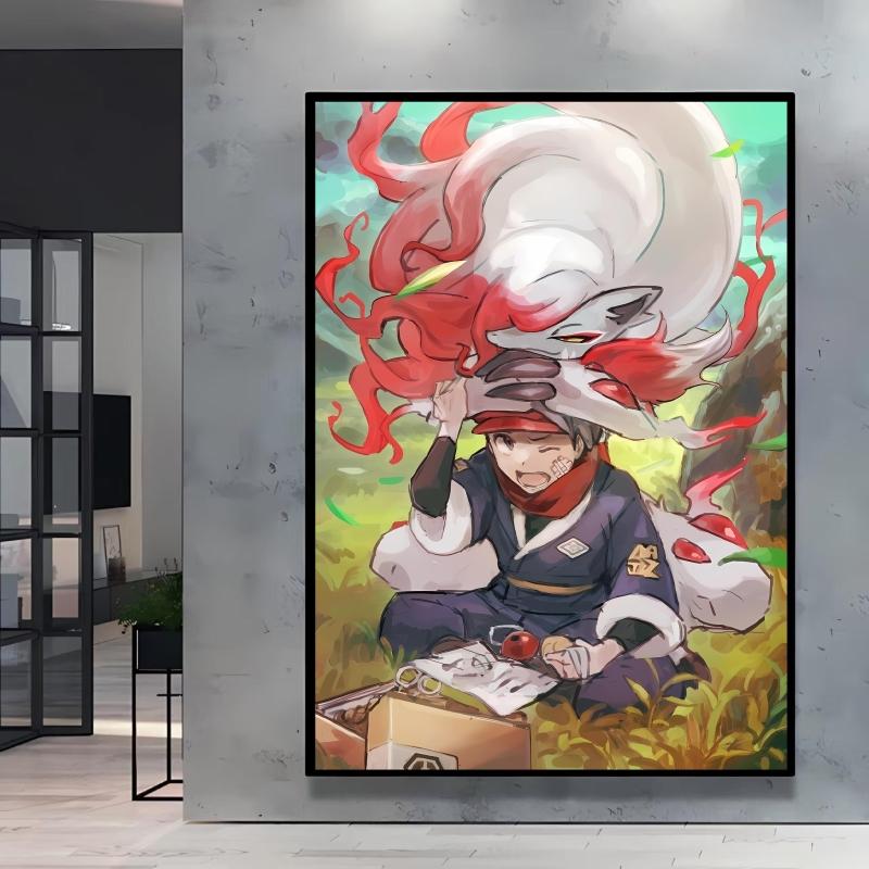 Hot Anime Poster Pokemon Akari Arceus Cartoon Character Picture High Quality Canvas Children's Room Home Decoration Paintings