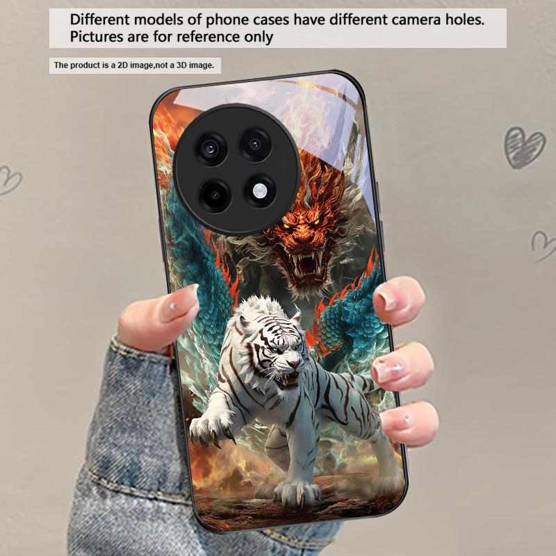 Огромный дракон и тигр Для OnePlus Ace 2 3 2V 5 Pro Nord CE 2T 2 3 Lite N20 N30 6 7T 8 8T 9 10 Pro 11R 12R 13R Стеклянный чехол для телефона