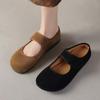 Cow Suede Nubuck Spring Autumn Winter Flats Slip On Mules Women Keep Warm Fashion Girls Casual Shoes