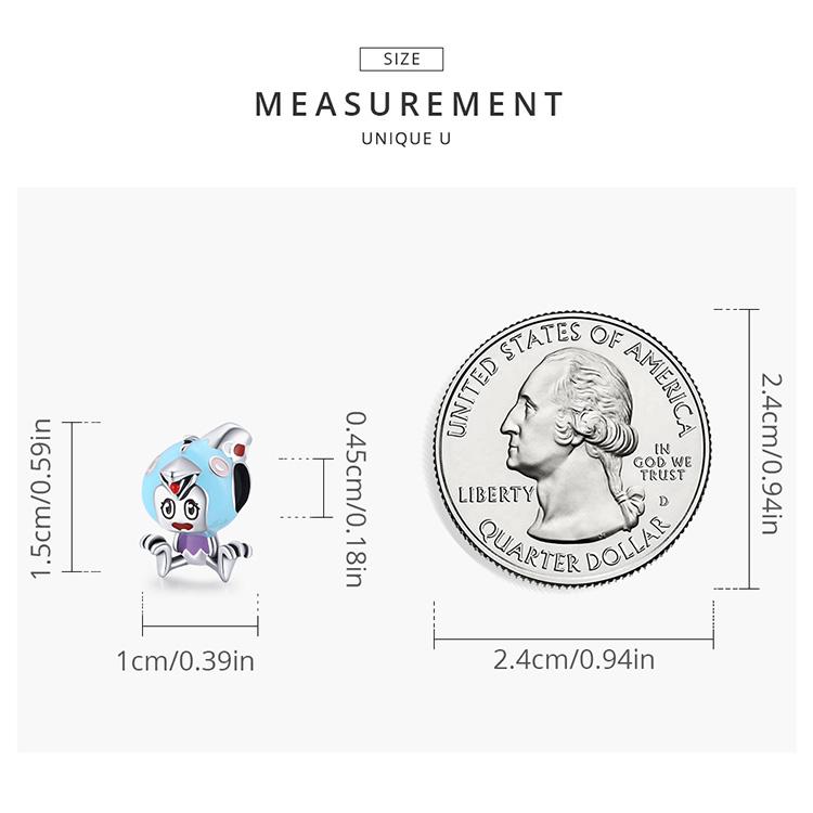 WOSTU Cute Fairy Tale Broken Egg Chick Blue Egg Shell 925 Sterling Silver Beads Fit Bracelet Bangle Fine Jewelry