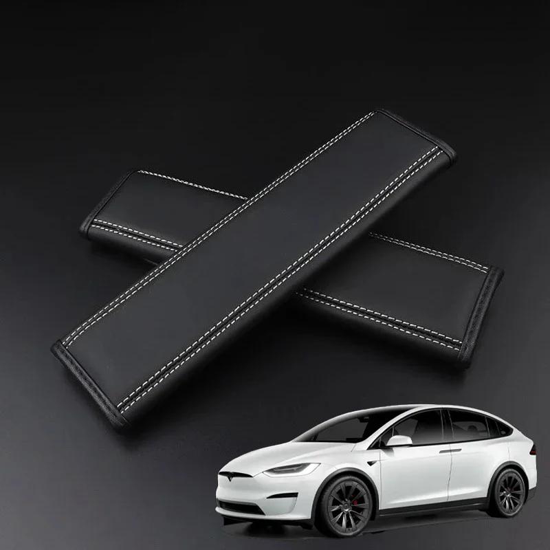 2 шт. Для Tesla Новая Модель Y Juniper 2026 Запуск Кожа Наппа Защита Ремня Безопасности Автомобиля Наплечные Накладки Чехлы Аксессуары для Интерьера